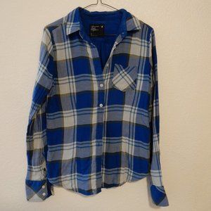 American Eagles Double Layered Plaid Button Up